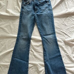 MOTHER Blue Flare Wide Leg Jeans